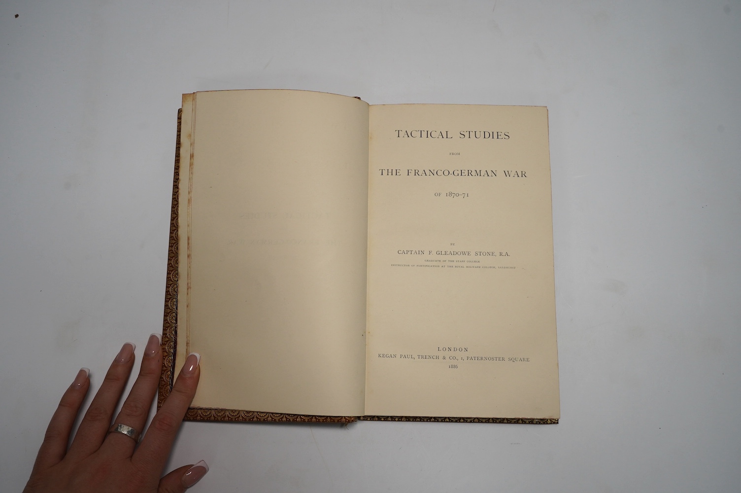 Stone, F. Gleadowe - Tactical Studies From The Franco-German War of 1870-71, first edition, tall 8vo, 22 folding lithographed maps, including 17 with outline hand-colouring, near contemporary tree calf, gilt ruled, two g